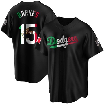 Austin Barnes Men's Replica Los Angeles Dodgers Black Mexican Flag Jersey