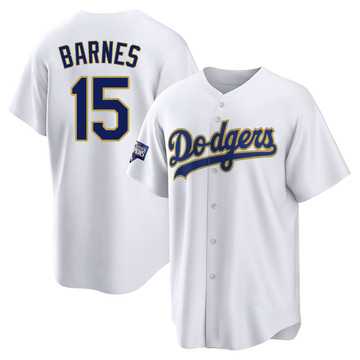 Austin Barnes Men's Replica Los Angeles Dodgers White/Gold 2021 Gold Program Player Jersey