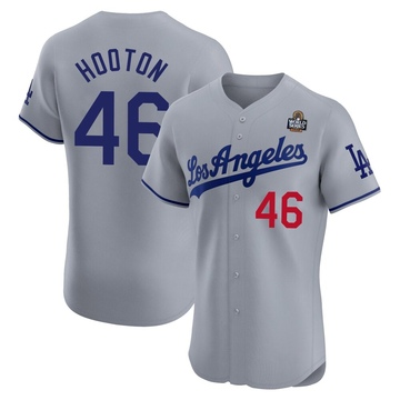 Burt Hooton Men's Elite Los Angeles Dodgers Gray Road 2024 World Series Jersey