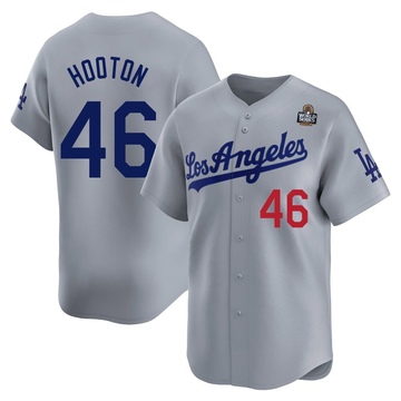 Burt Hooton Men's Limited Los Angeles Dodgers Gray Away 2024 World Series Jersey