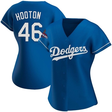 Burt Hooton Women's Authentic Los Angeles Dodgers Royal Alternate 2024 World Series Champions Jersey