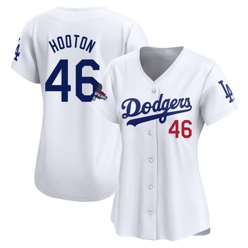 Burt Hooton Women's Limited Los Angeles Dodgers White Home 2024 World Series Champions Jersey