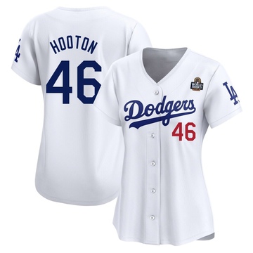 Burt Hooton Women's Limited Los Angeles Dodgers White Home 2024 World Series Jersey