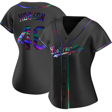 Burt Hooton Women's Replica Los Angeles Dodgers Black Holographic Alternate Jersey