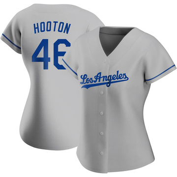 Burt Hooton Women's Replica Los Angeles Dodgers Gray Road Jersey