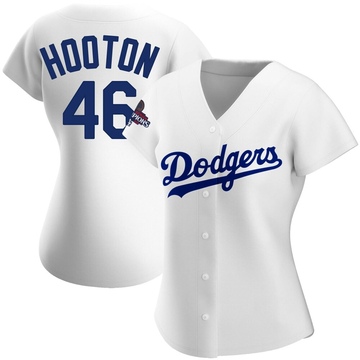 Burt Hooton Women's Replica Los Angeles Dodgers White Home 2024 World Series Champions Jersey