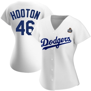 Burt Hooton Women's Replica Los Angeles Dodgers White Home 2024 World Series Jersey