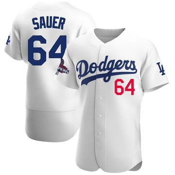 Matt Sauer Men's Authentic Los Angeles Dodgers White Home Official 2024 World Series Champions Jersey