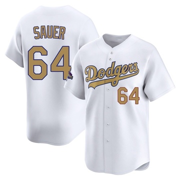 Matt Sauer Men's Limited Los Angeles Dodgers Gold White 2025 Collection Jersey