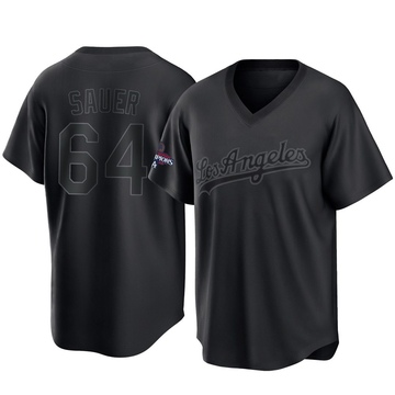 Matt Sauer Men's Replica Los Angeles Dodgers Black Pitch Fashion 2024 World Series Champions Jersey
