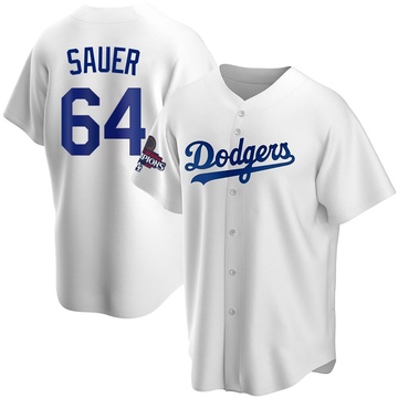 Matt Sauer Men's Replica Los Angeles Dodgers White Home 2024 World Series Champions Jersey