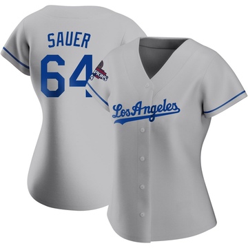 Matt Sauer Women's Authentic Los Angeles Dodgers Gray Road 2024 World Series Champions Jersey