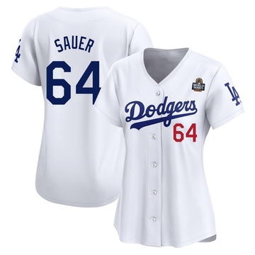 Matt Sauer Women's Limited Los Angeles Dodgers White Home 2024 World Series Jersey
