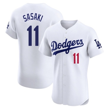 Roki Sasaki Men's Elite Los Angeles Dodgers White Home Jersey